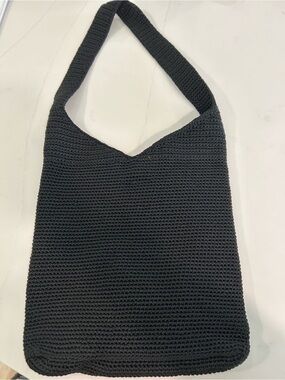 The Sak Black Knit Hobo with Branded Zipper